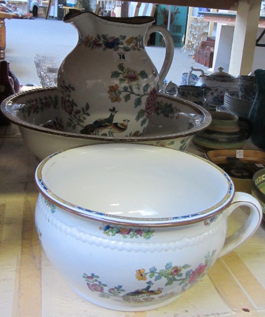 Appraisal: A Copeland pottery wash set transfer printed in a floral