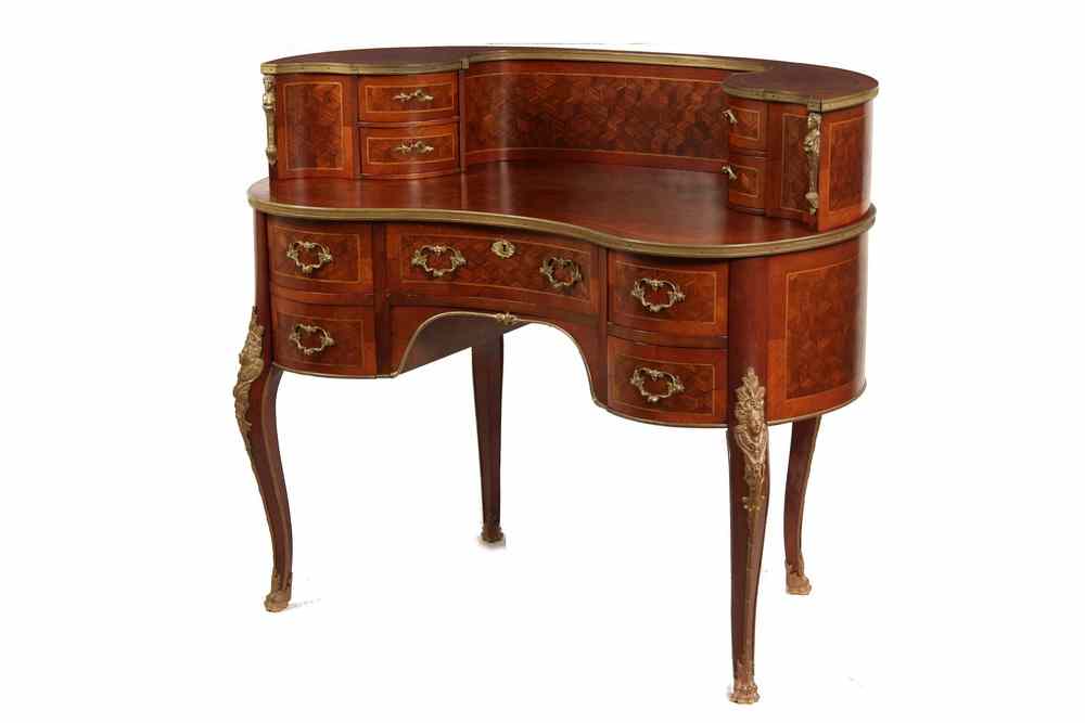 Appraisal: LADIES DESK - Paine Furniture Co Louis XIV style parquetry