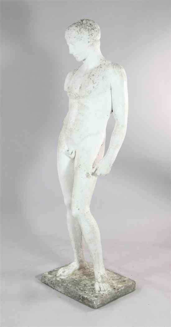 Appraisal: A th century carved reconstituted stone figure of Apollo on