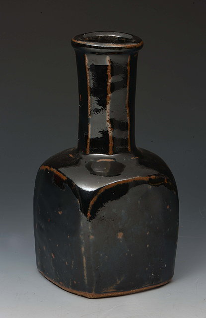 Appraisal: William Marshall British - Vase bottle form with long faceted