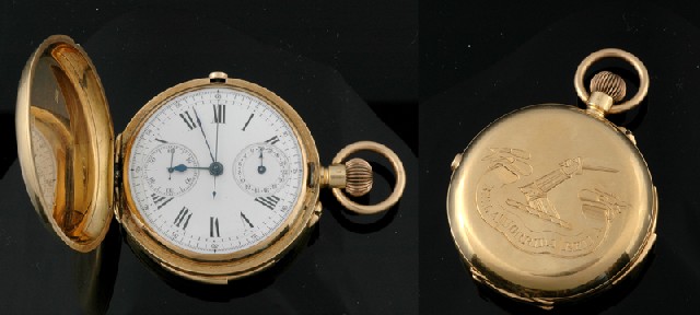 Appraisal: A Gents minute repeating chronograph gold pocketwatch circa Having a