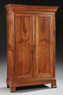 Appraisal: French Louis Philippe Style Carved Cherry Armoire th c the