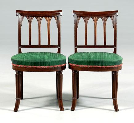 Appraisal: Pair Baltimore Federal chairs mahogany and poplar backs with reeded