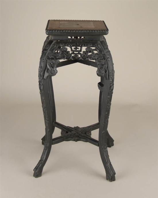 Appraisal: An E th C Chinese Stand with marble insert to