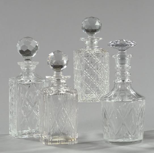 Appraisal: Collection of Four Glass Decanters consisting of an attractive George