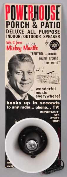 Appraisal: Vintage Mickey Mantle Powerhouse Advertisement Description Circa Advertisement for porch