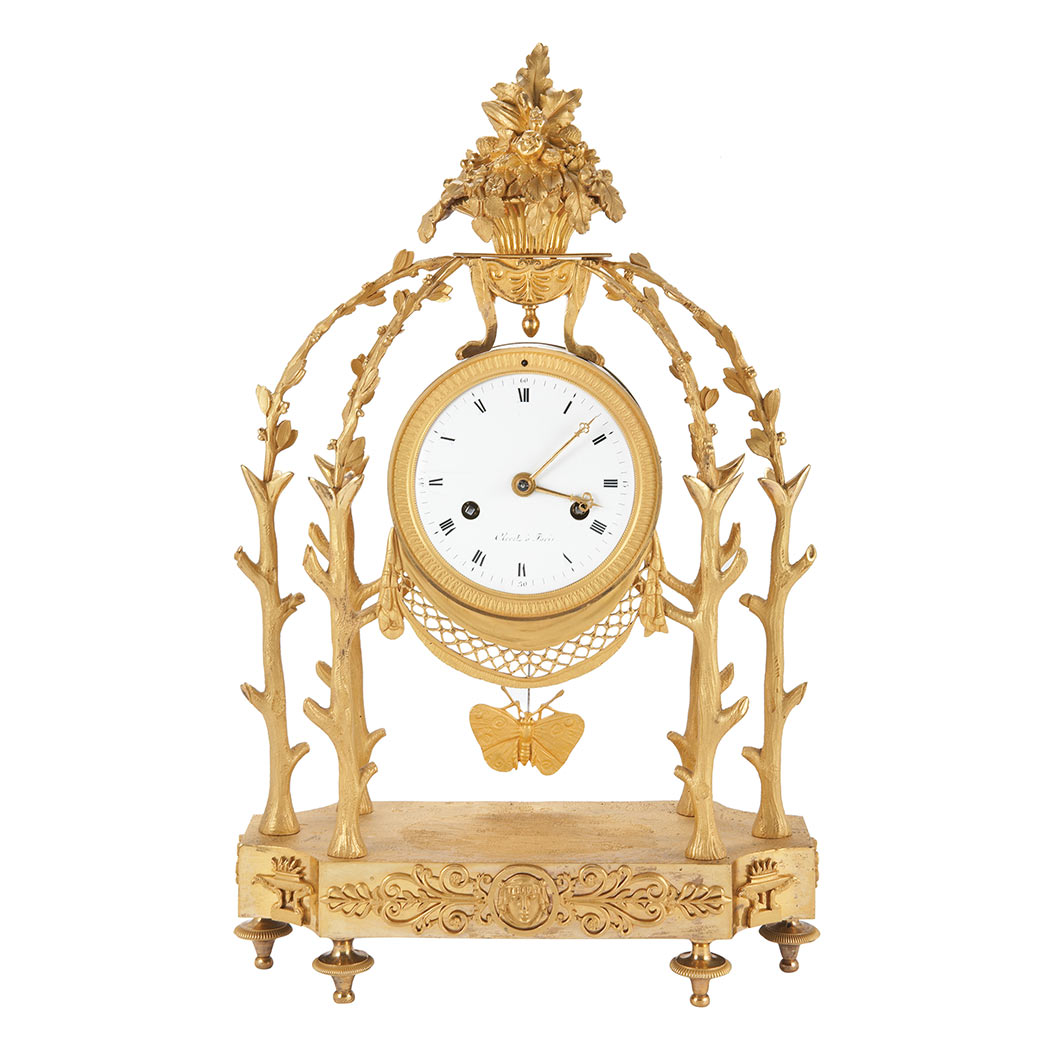 Appraisal: Empire Gilt-Bronze Mantel Clock First quarter of the th century