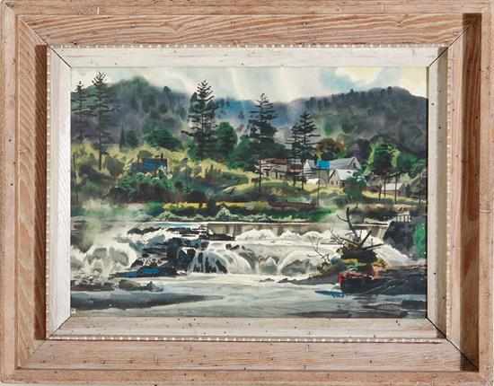 Appraisal: James Edward Peck American - FALLS AT BARNETT watercolor framed