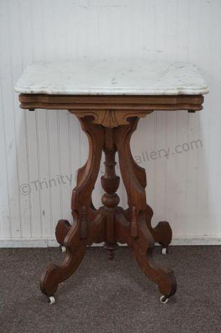 Appraisal: th Century Victorian Marble Top Side Table ca 's- 's