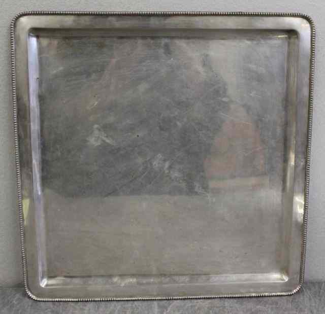 Appraisal: Continental Silver Square Tray Approx troy oz From a Larchmont