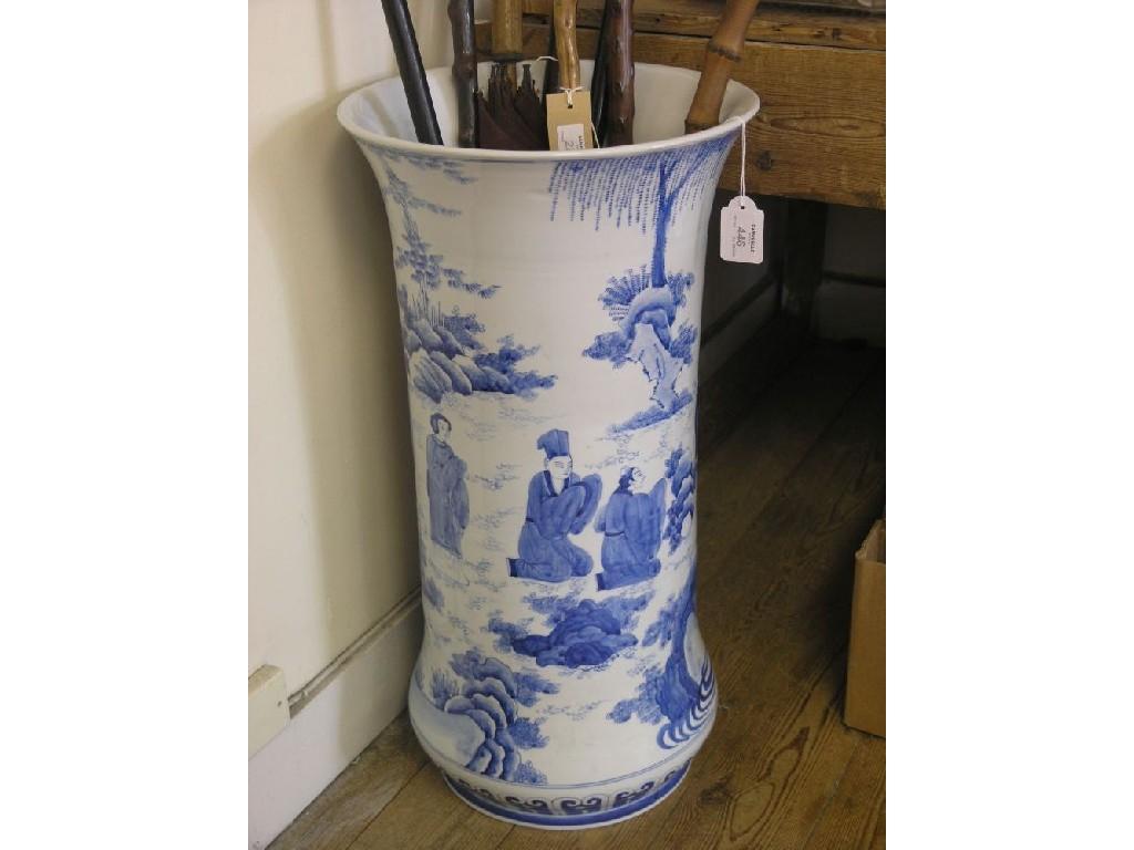 Appraisal: A Chinese porcelain floor vase cylindrical-shape with everted rim painted