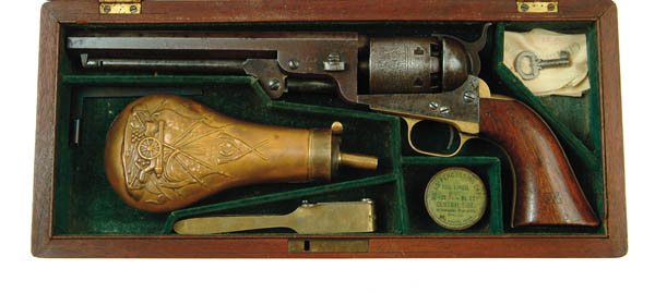 Appraisal: RARE CASED CIVIL WAR INSCRIBED MARTIALLY MARKED COLT NAVY REVOLVER