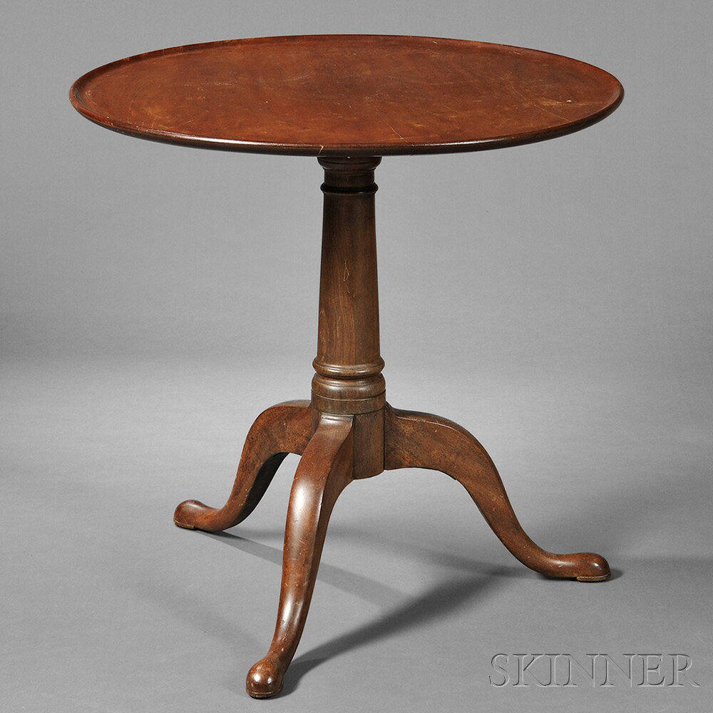 Appraisal: Mahogany Tilt-top Tea Table possibly Rhode Island late th century