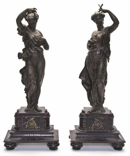 Appraisal: A Pair of Cast Metal Figures each depicting a robed