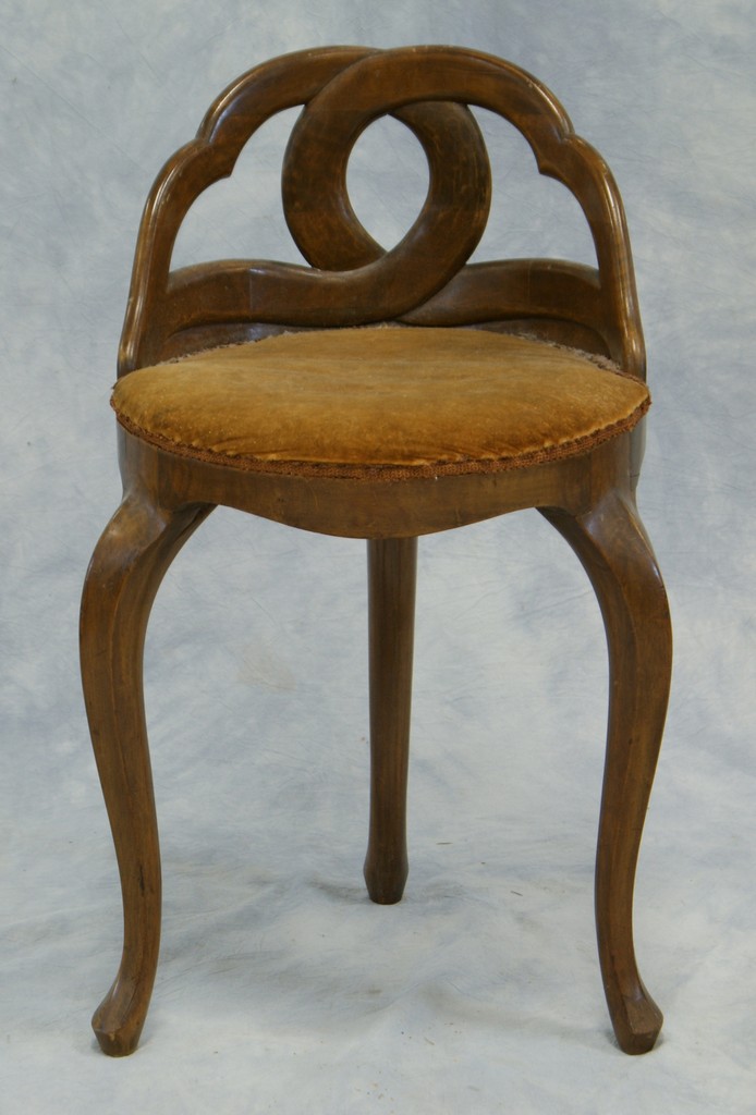 Appraisal: leg Italian pretzel back vanity stool th c h