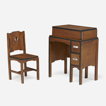 Appraisal: In the manner of Paul Frankl DESK AND CHAIR USA