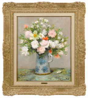 Appraisal: Marcel Dyf French - oil on canvas floral still life