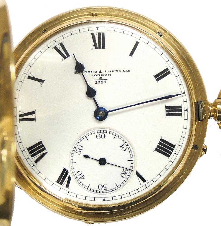 Appraisal: Barraud Lunds ct lever half hunter pocket watch signed gilt