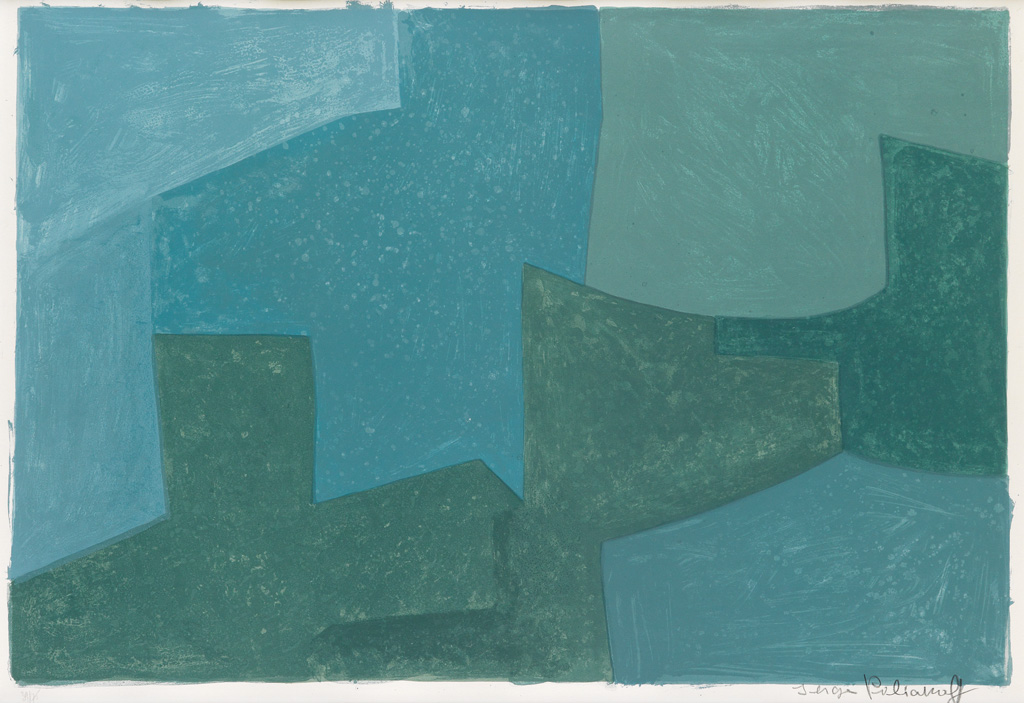 Appraisal: SERGE POLIAKOFF Composition Bleue et Verte Color lithograph x mm