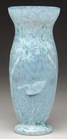 Appraisal: DAUM CAMEO SWAN VASE Lovely Daum vase has white and