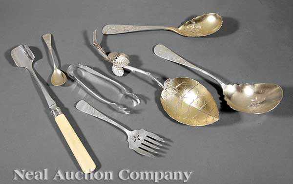 Appraisal: A Group of American Aesthetic Silver Serving Pieces including a