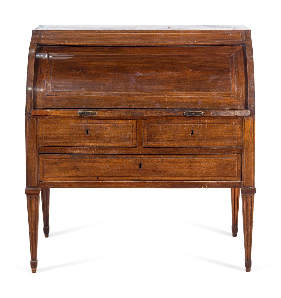 Appraisal: A Louis XVI Style Mahogany Bureau a Cylindre A Louis