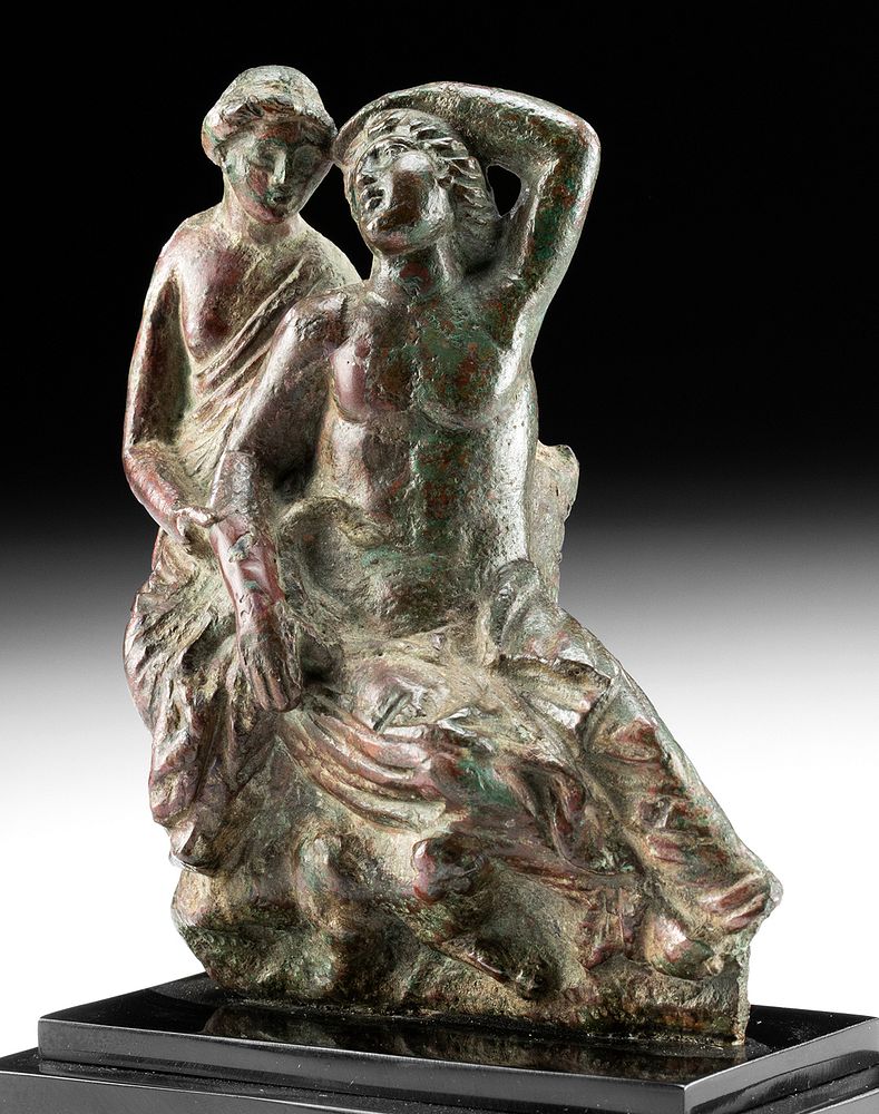 Appraisal: Exhibited Roman Bronze Relief - Bacchus Ariadne Roman Imperial Period