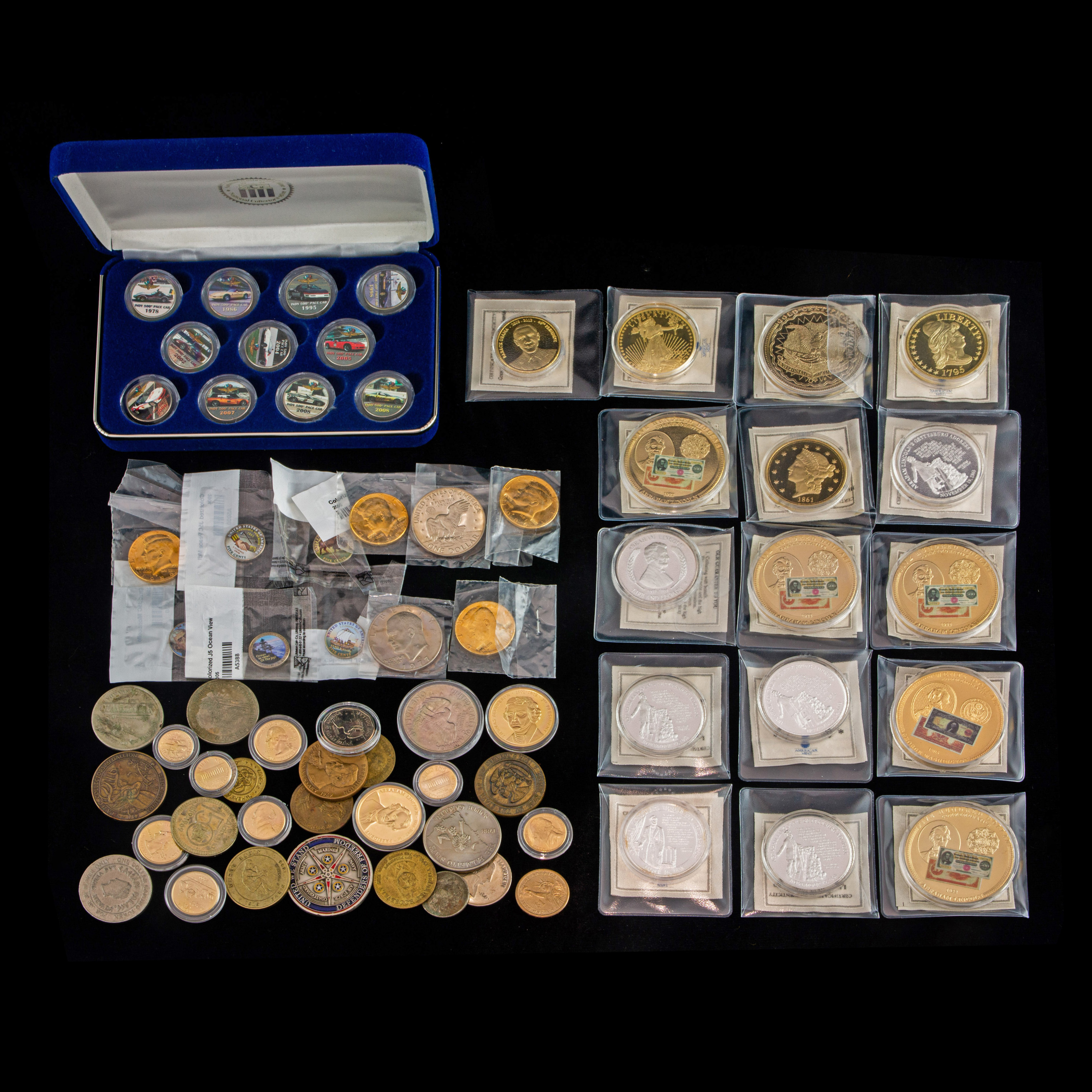 Appraisal: GROUP OF U S COINS AND MEDALS Group of U