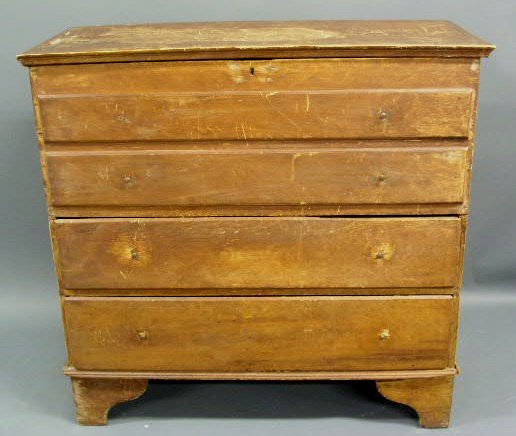 Appraisal: Southern pine mule chest probably North Carolina h x w