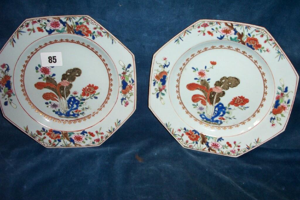 Appraisal: A pair of th century oriental plates of octagonal form