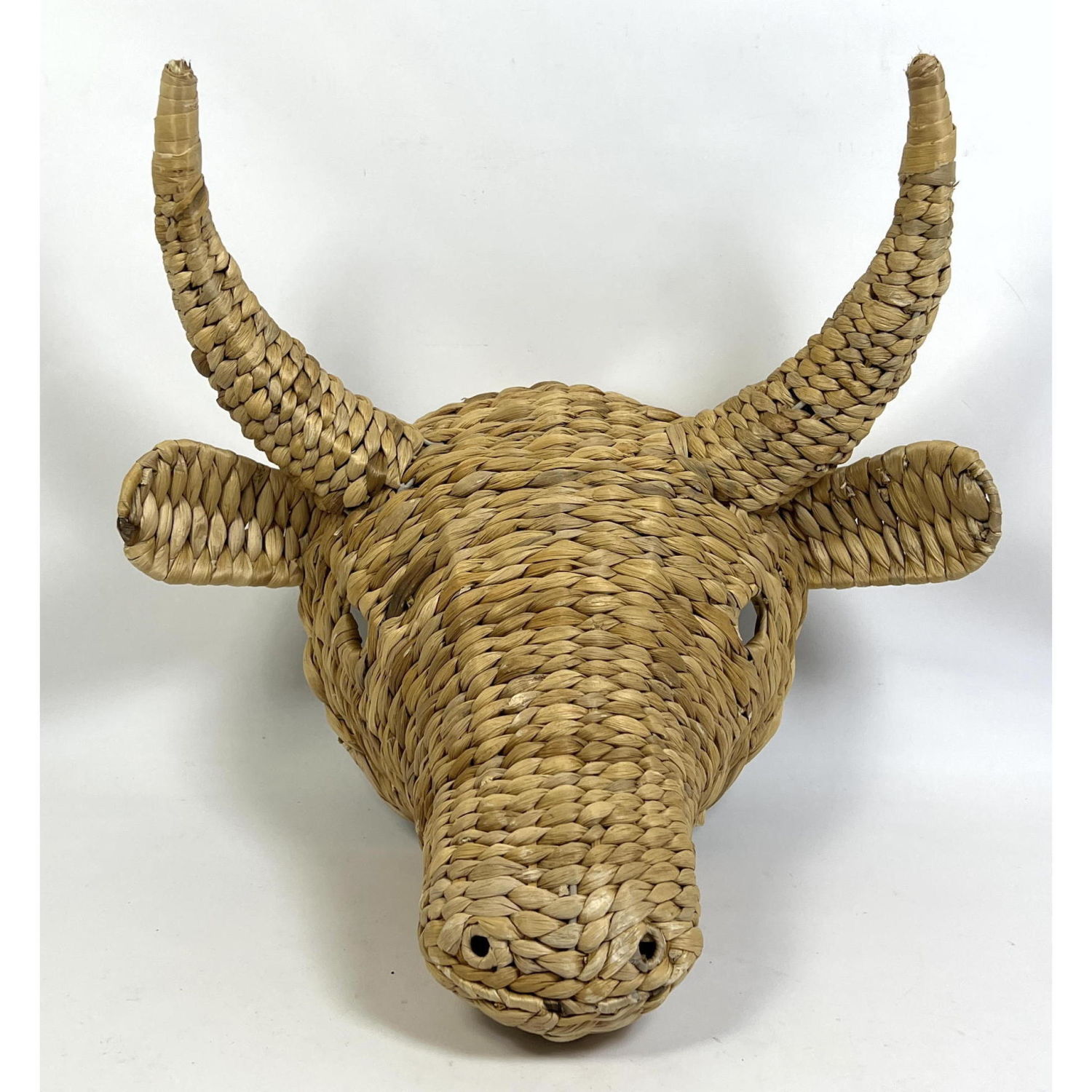 Appraisal: Woven Seagrass Bull Head Wall Sculpture Dimensions H inches W