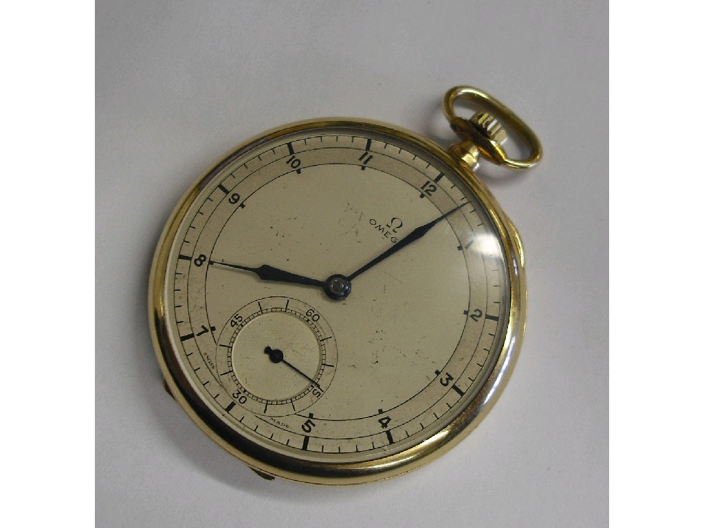 Appraisal: Omega gold plated lever pocket watch jewel movement no the