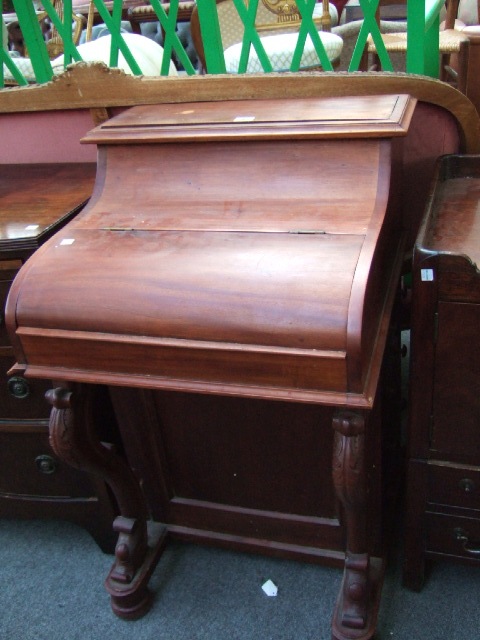 Appraisal: A Victorian style hardwood piano top davenport the pop-up super