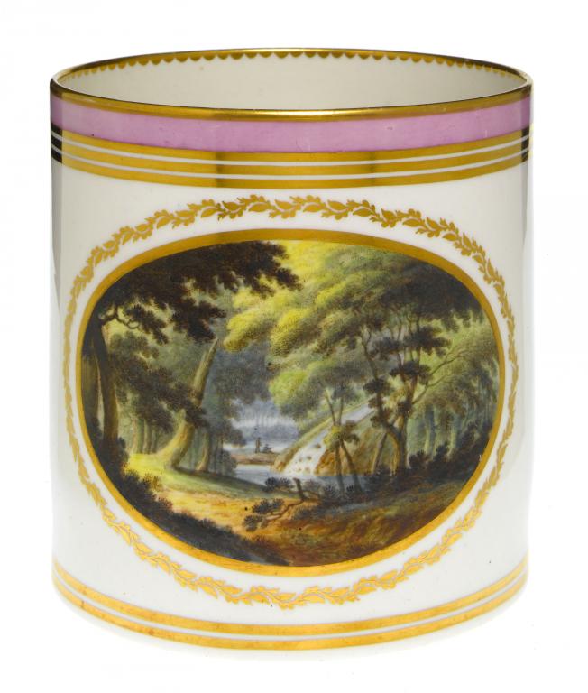 Appraisal: A DERBY PORTER MUG painted probably by Thomas 'Jockey' Hill