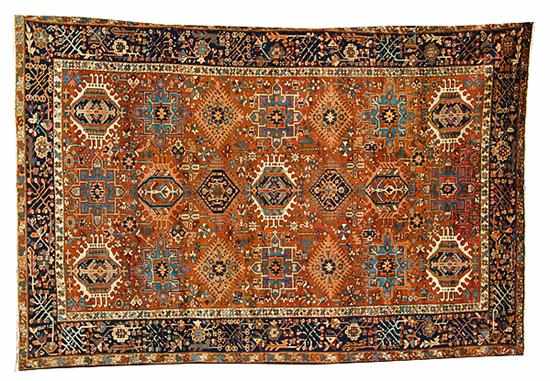 Appraisal: Persian Heriz carpet ' '' x ' '' scattered areas