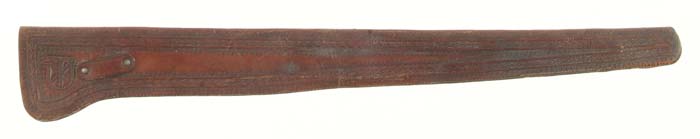 Appraisal: RARE VOLCANIC RIFLE SADDLE SCABBARD Beautiful tooled -pc scabbard overall