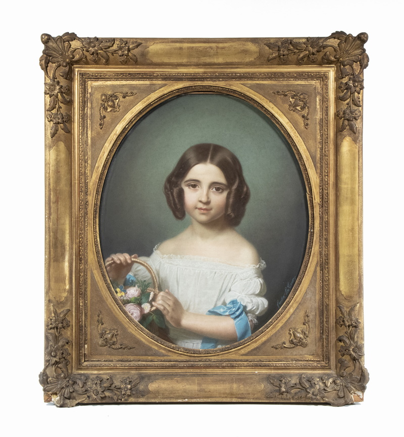 Appraisal: THEODORE FANTIN-LATOUR FRANCE - Bust Portrait of a Young Girl