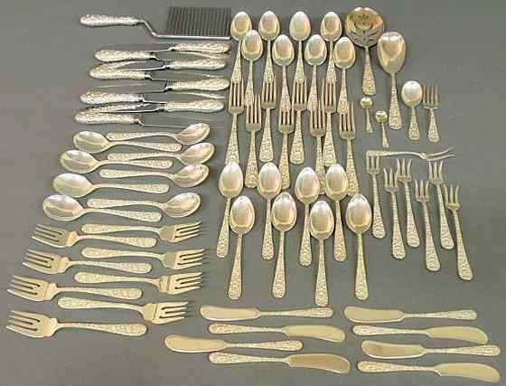 Appraisal: Steiff Rose pattern sterling silver flatware service for eight to