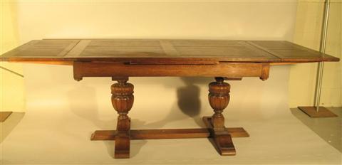 Appraisal: RENAISSANCE REVIVAL OAK REFECTORY TABLE The rectangular top with extensions