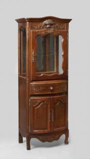 Appraisal: Louis XV Style Carved Walnut Curio Cabinet early th c