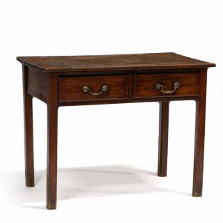 Appraisal: George III Work Table late th century mahogany one board