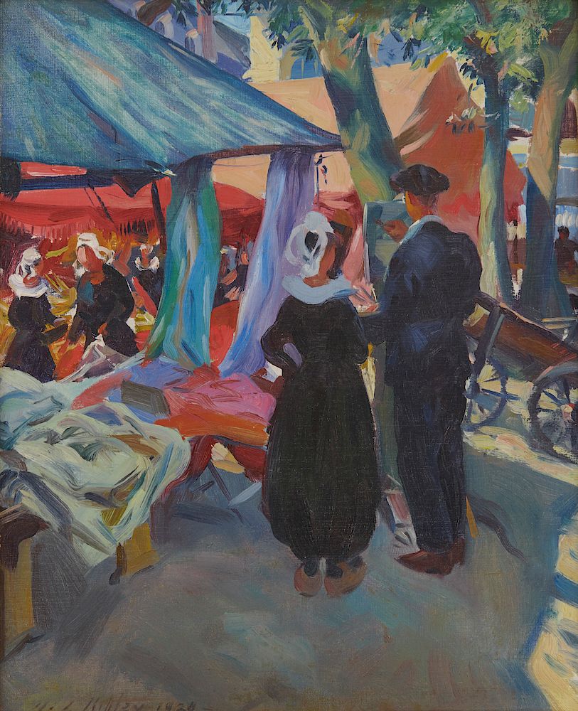 Appraisal: AIDEN LASSELL RIPLEY American - Market Scene AIDEN LASSELL RIPLEY