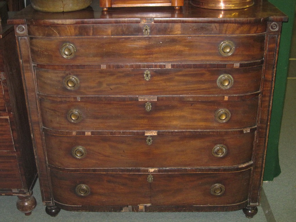 Appraisal: Regency mahogany drawer chest