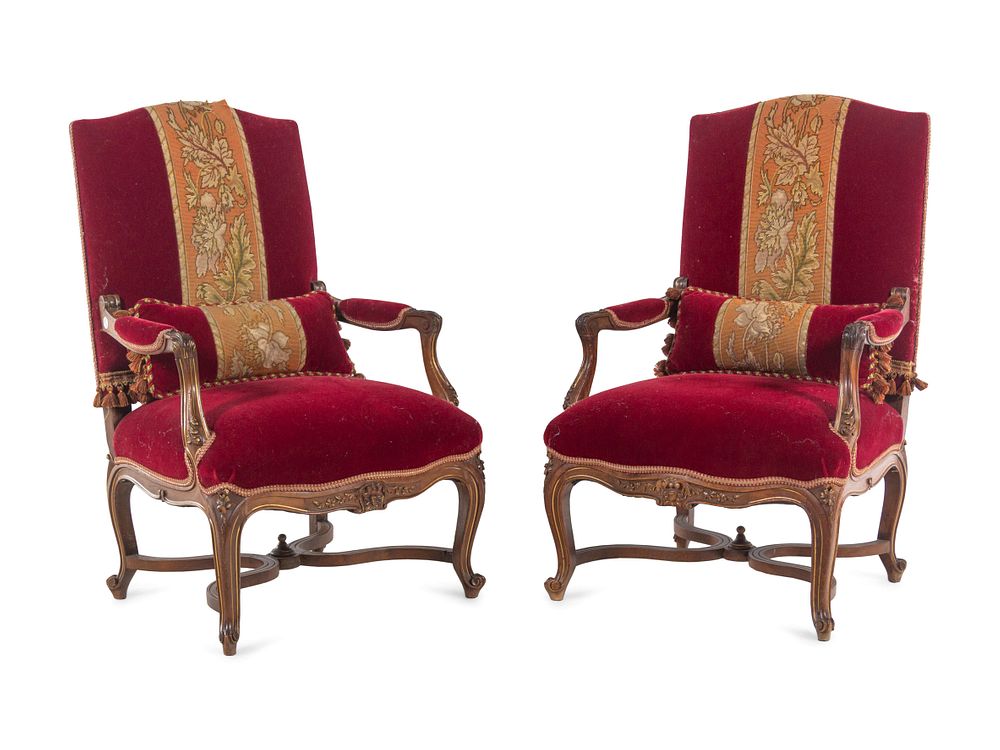 Appraisal: A Pair of Italian Louis XV Style Carved and Parcel