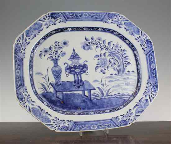 Appraisal: A Chinese Export blue and white meat dish Qianlong period