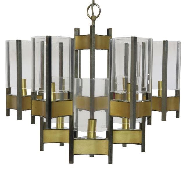 Appraisal: Italian mid-century modern nine-light chandelier Angelo Gaetano Sciolari Italian -