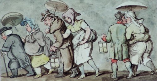 Appraisal: Thomas Rowlandson Off to Midnight Mass with letter of authentication