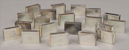 Appraisal: Twenty Assorted Sterling Silver Matchbox Covers Monogrammed x in