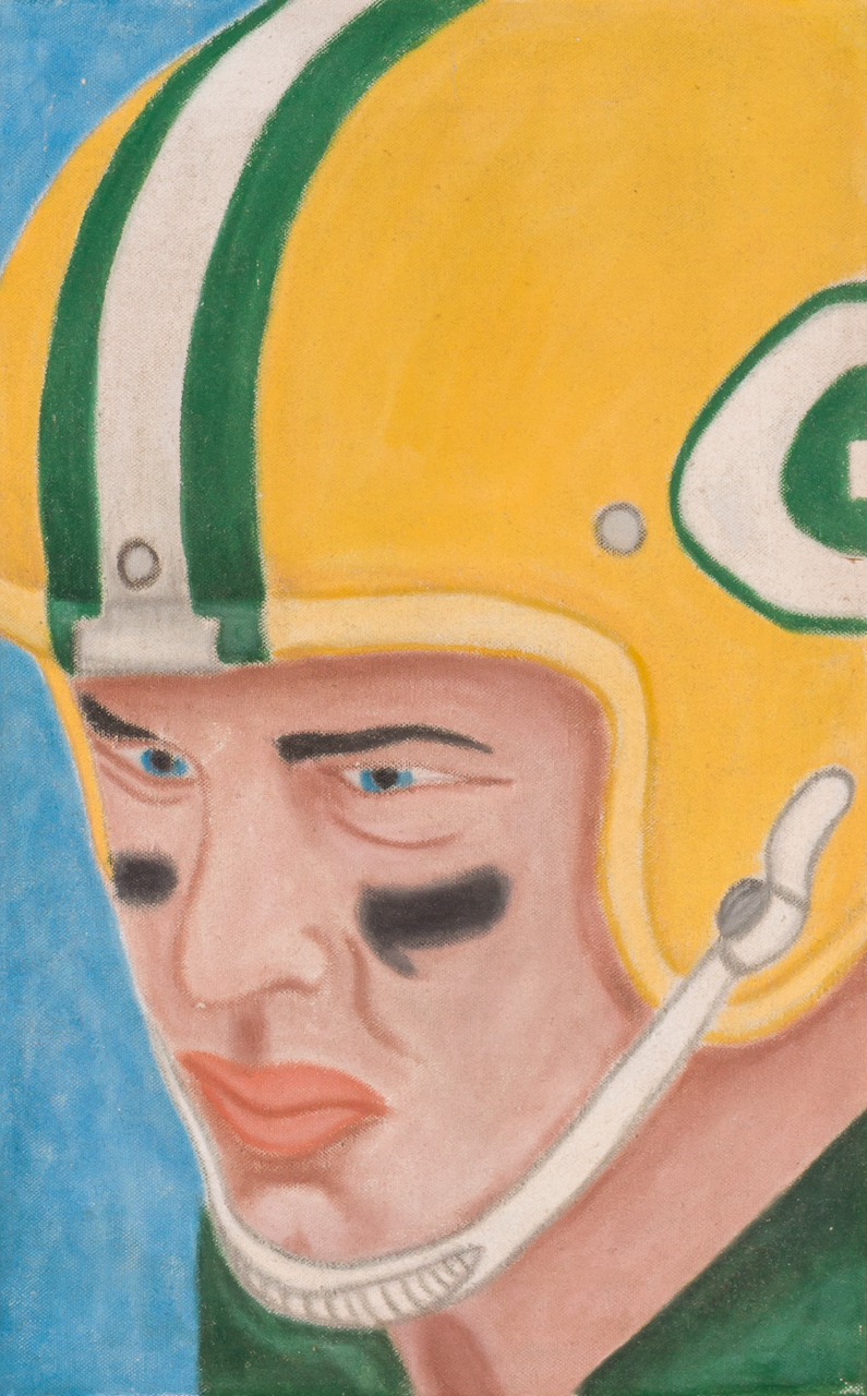 Appraisal: PAT JENSEN American - Paul Hornung on the Packers acrylic