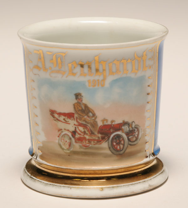 Appraisal: Occupational shaving mug Open Touring Car Automobile Gilt trim german